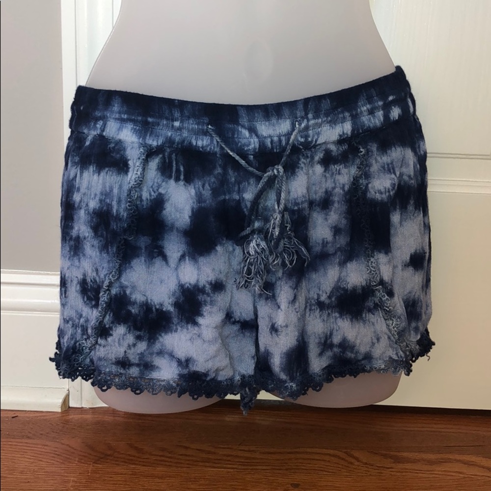 Mudd Navy Tie Dye Flowy Shorts